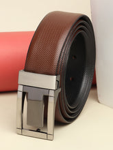 Load image into Gallery viewer, Men Black & Brown Solid Reversible Leather Belt
