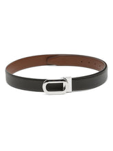 Load image into Gallery viewer, Men Black Textured Leather Belt
