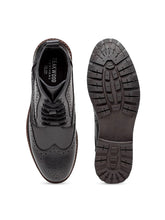 Load image into Gallery viewer, Men Black Solid Leather Round Toe Mid-Top Flat Boots