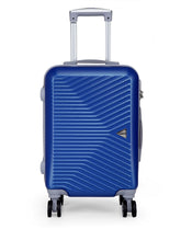 Load image into Gallery viewer, Teakwood Leathers Unisex Blue Textured Hard-Sided Cabin Trolley Suitcase