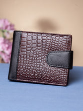 Load image into Gallery viewer, Teakwood Unisex Genuine Leather Brown Bi Fold RFID Solid Wallet