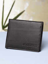Load image into Gallery viewer, Teakwood Unisex Genuine Leather Brown Bi Fold RFID Solid Wallet