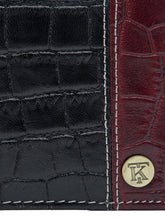 Load image into Gallery viewer, Teakwood Unisex Genuine Leather Black Bi Fold RFID Solid Wallet with Stitch Embroidery||Textured Black color 100% Genuine Leather Men's Wallet||Unisex Leather Bi Fold Wallet