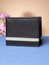Load image into Gallery viewer, Teakwood Unisex Genuine Leather Black Bi Fold RFID Solid Wallet