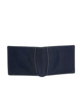 Load image into Gallery viewer, Teakwood Men Genuine Leather Blue Bi fold wallets