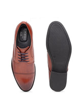 Load image into Gallery viewer, Teakwood Men Genuine Leather Two toned Wing Cap Derby Formal Shoe