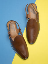 Load image into Gallery viewer, teakwood-men-brown-solid-peshawari-mules