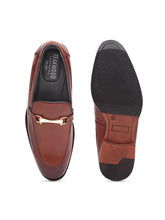 Load image into Gallery viewer, Teakwood Men Tan Brown Solid Formal Leather Loafers