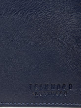 Load image into Gallery viewer, Teakwood Men Genuine Leather Bi Fold Wallet (Blue)