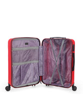 Load image into Gallery viewer, Unisex Red Textured Hard-Sided Medium Trolley Suitcase