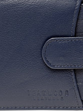 Load image into Gallery viewer, Teakwood Men Genuine Leather Blue Bi Fold Clip Wallet