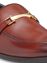 Load image into Gallery viewer, Teakwood Men Tan Brown Solid Formal Leather Loafers