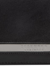 Load image into Gallery viewer, Teakwood Unisex Genuine Leather Black Bi Fold RFID Solid Wallet