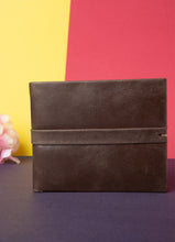 Load image into Gallery viewer, Teakwood Men Genuine Leather Chocolate Brown Bi fold wallets