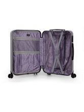 Load image into Gallery viewer, Unisex Silver Textured Hard-Sided Large Trolley Suitcase