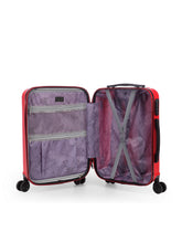 Load image into Gallery viewer, Unisex Red Textured Hard-Sided small Trolley Suitcase