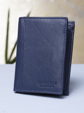Load image into Gallery viewer, Teakwood Men Genuine Leather Bi Fold Wallet (Blue)