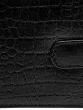 Load image into Gallery viewer, Teakwood Unisex Genuine Leather Black Bi Fold RFID Solid Wallet