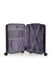 Load image into Gallery viewer, Unisex Black Textured Hard-Sided Medium Trolley Suitcase