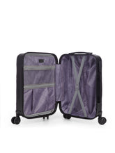 Load image into Gallery viewer, Unisex Black Textured Hard-Sided Cabin Trolley Suitcase