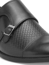 Load image into Gallery viewer, Teakwood Genuine leather Men Black Formal Monk Shoes