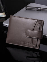 Load image into Gallery viewer, Teakwood Men Genuine Leather Chocolate Brown Bi Fold Clip Wallet