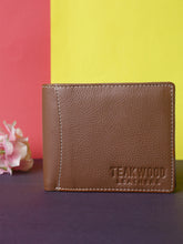 Load image into Gallery viewer, Teakwood Men Genuine Leather Rust Bi fold wallet