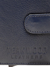 Load image into Gallery viewer, Teakwood Genuine Leathers Men Blue Solid Leather Card Holder