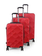 Load image into Gallery viewer, Unisex Red Textured Hard-Sided Set Trolley Suitcase