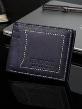 Load image into Gallery viewer, Teakwood Genuine Leather Men Antique Blue Solid Two Fold Leather Wallet - Clearance sale