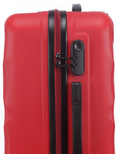 Load image into Gallery viewer, Unisex Red Textured Hard-Sided Medium Trolley Suitcase