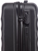 Load image into Gallery viewer, Unisex Black Textured Hard-Sided Cabin Trolley Suitcase