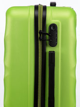Load image into Gallery viewer, Unisex Green Textured Hard-Sided Medium Trolley Suitcase