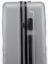 Load image into Gallery viewer, Unisex Silver Textured Hard-Sided Medium Trolley Suitcase