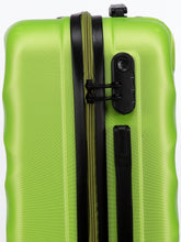 Load image into Gallery viewer, Unisex Green Textured Hard-Sided Cabin Trolley Suitcase