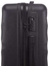 Load image into Gallery viewer, Unisex Black Textured Hard-Sided Medium Trolley Suitcase