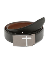Load image into Gallery viewer, Men Black Textured Leather Belt