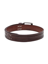 Load image into Gallery viewer, Teakwood Genuine Leather Brown Textured Belt