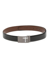 Load image into Gallery viewer, Men Black Textured Leather Belt