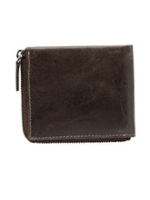 Load image into Gallery viewer, Men Brown Solid Zip Around Brown Wallet