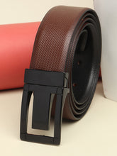Load image into Gallery viewer, Men Black & Brown Solid Reversible Leather Belt