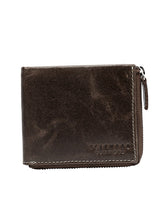 Load image into Gallery viewer, Men Brown Solid Zip Around Brown Wallet