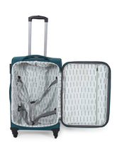 Load image into Gallery viewer, Unisex Teal Solid Soft-sided Medium Trolley Suitcase (Medium)