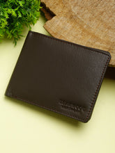 Load image into Gallery viewer, Men Brown Textured Leather Two Fold Wallet