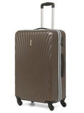 Load image into Gallery viewer, Brown Textured Hard-Sided Cabin Trolley Suitcase (Large)