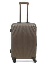 Load image into Gallery viewer, Brown Textured Hard-Sided Cabin Trolley Suitcase (Medium)