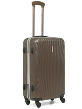Load image into Gallery viewer, Brown Textured Hard-Sided Cabin Trolley Suitcase (Medium)