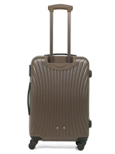 Load image into Gallery viewer, Brown Textured Hard-Sided Cabin Trolley Suitcase (Medium)