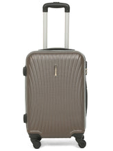 Load image into Gallery viewer, Brown Textured Hard-Sided Cabin Trolley Suitcase (Small)