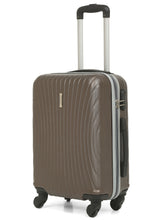 Load image into Gallery viewer, Brown Textured Hard-Sided Cabin Trolley Suitcase (Small)